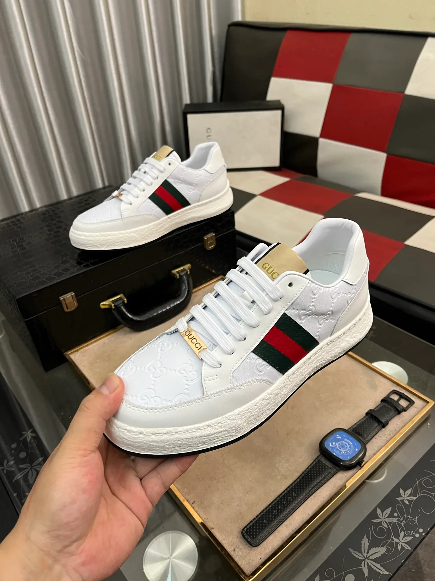 Men's shoes 💰420⌚️⌚️ (GUCCI-Gucci) luxury brand sports and casual shoes, imported original material, sheepskin lining, high-end and comfortable, original outsole is light and wear-resistant! Purely handmade, details determine quality! 38-442️⃣colors available